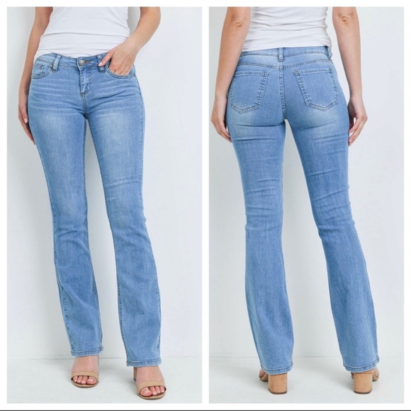 #36 Mid Rise Flare bottom Denim Jeans - Picture 3 of 4
